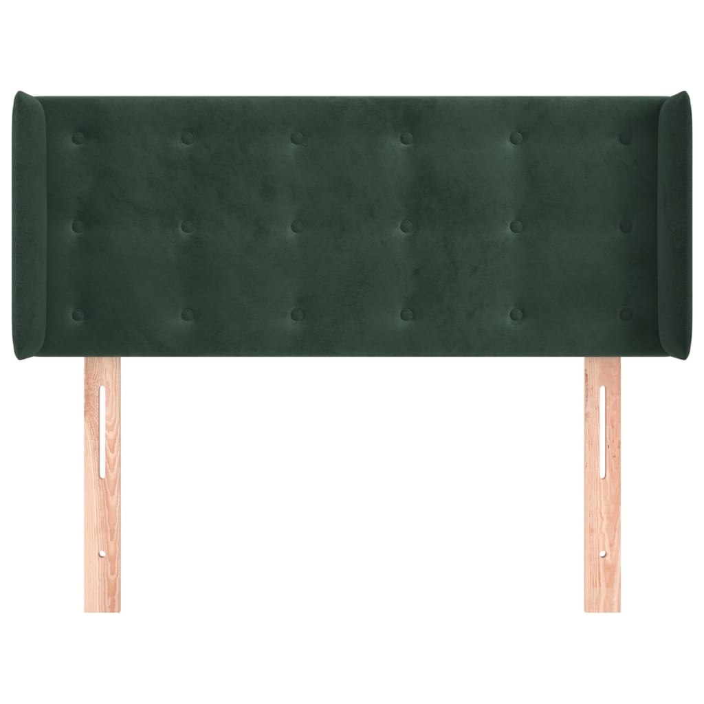 vidaXL Tăblie pat cu aripioare verde închis 83x16x78/88 cm catifea vidaXL Tăblie pat cu aripioare verde închis 83x16x78/88 cm catifea