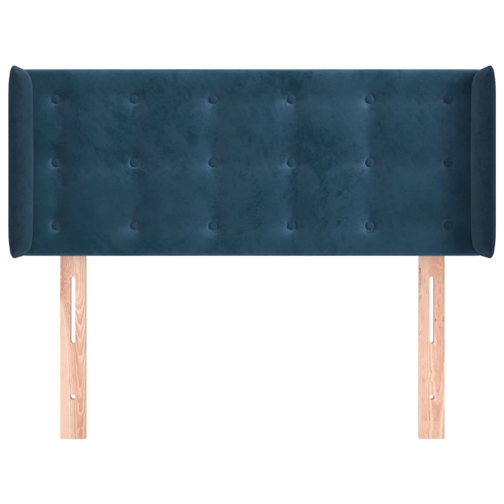 vidaXL Tăblie pat cu aripioare albastru închis 83x16x78/88 cm catifea
