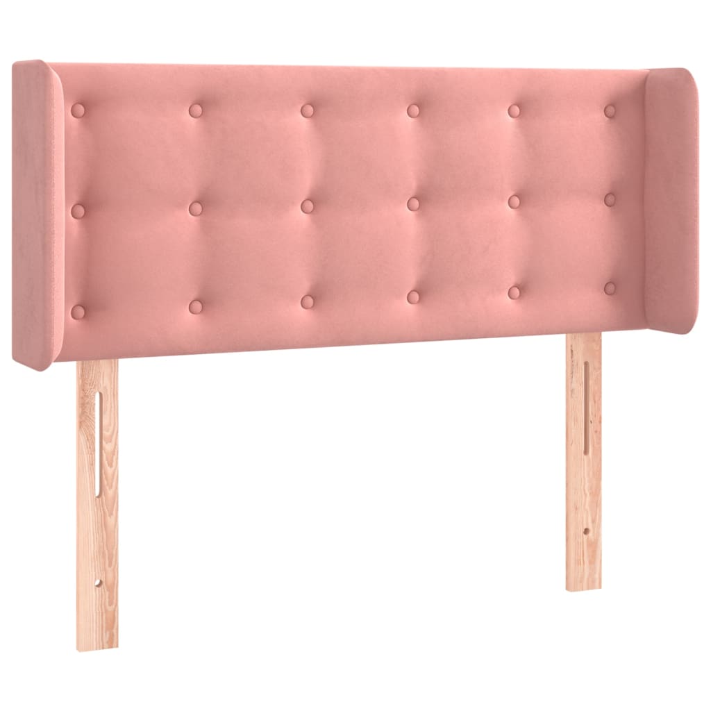 vidaXL Tăblie de pat cu aripioare roz 83x16x78/88 cm catifea