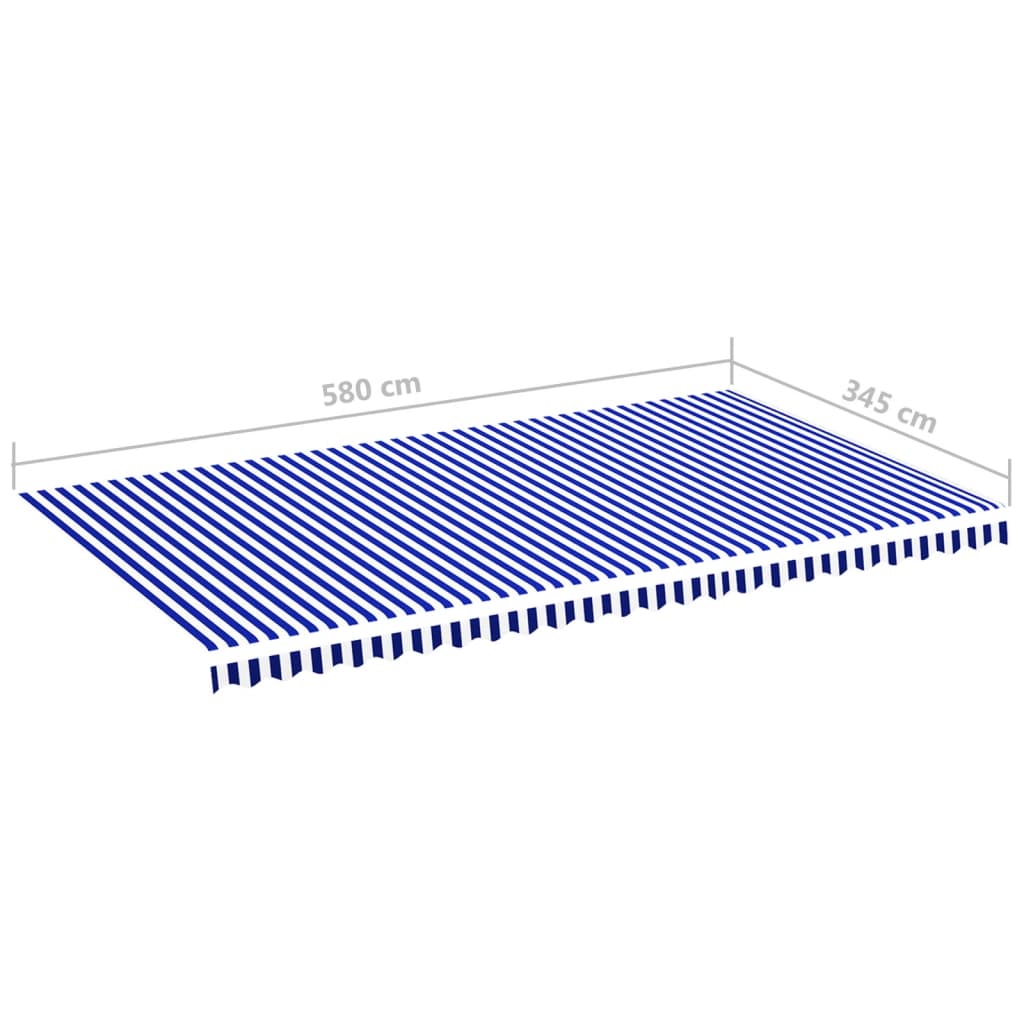 vidaXL Pânză de rezervă copertină, albastru și alb, 6x3,5 m vidaXL Pânză de rezervă copertină, albastru și alb, 6x3,5 m