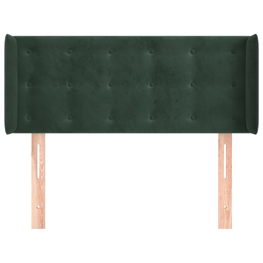 vidaXL Tăblie pat cu aripioare verde închis 93x16x78/88 cm catifea vidaXL Tăblie pat cu aripioare verde închis 93x16x78/88 cm catifea