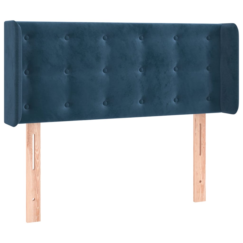 vidaXL Tăblie pat cu aripioare albastru închis 93x16x78/88 cm catifea