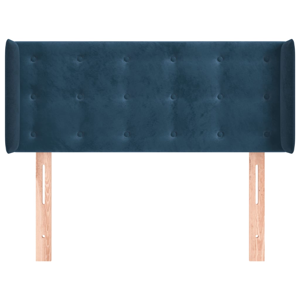 vidaXL Tăblie pat cu aripioare albastru închis 93x16x78/88 cm catifea
