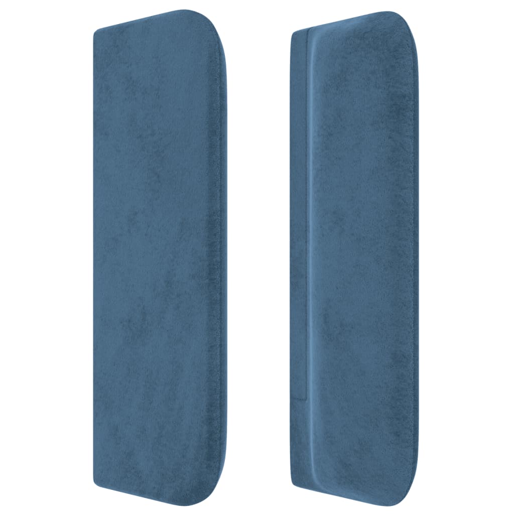 vidaXL Tăblie pat cu aripioare albastru închis 93x16x78/88 cm catifea