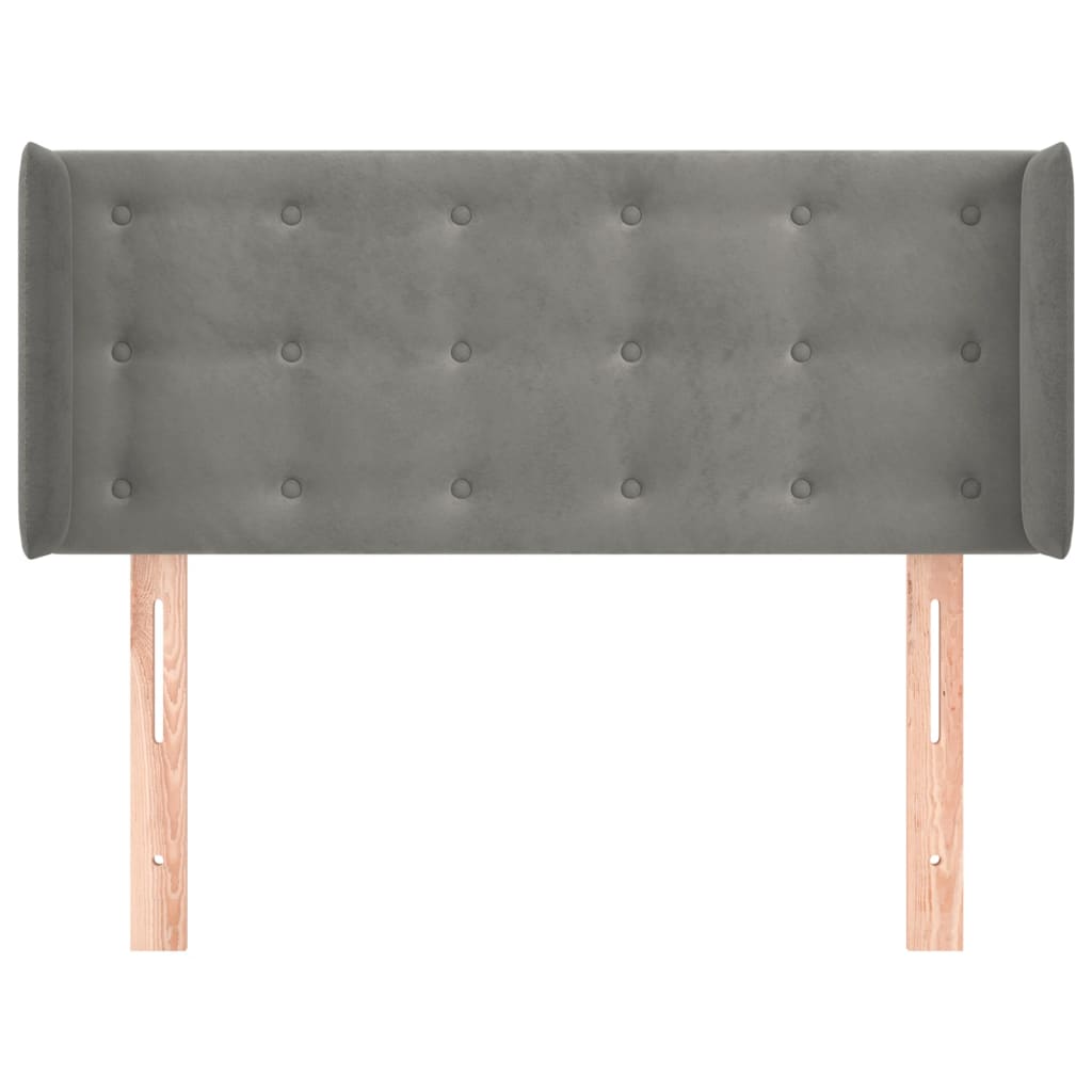 vidaXL Tăblie de pat cu aripioare gri deschis 103x16x78/88 cm catifea