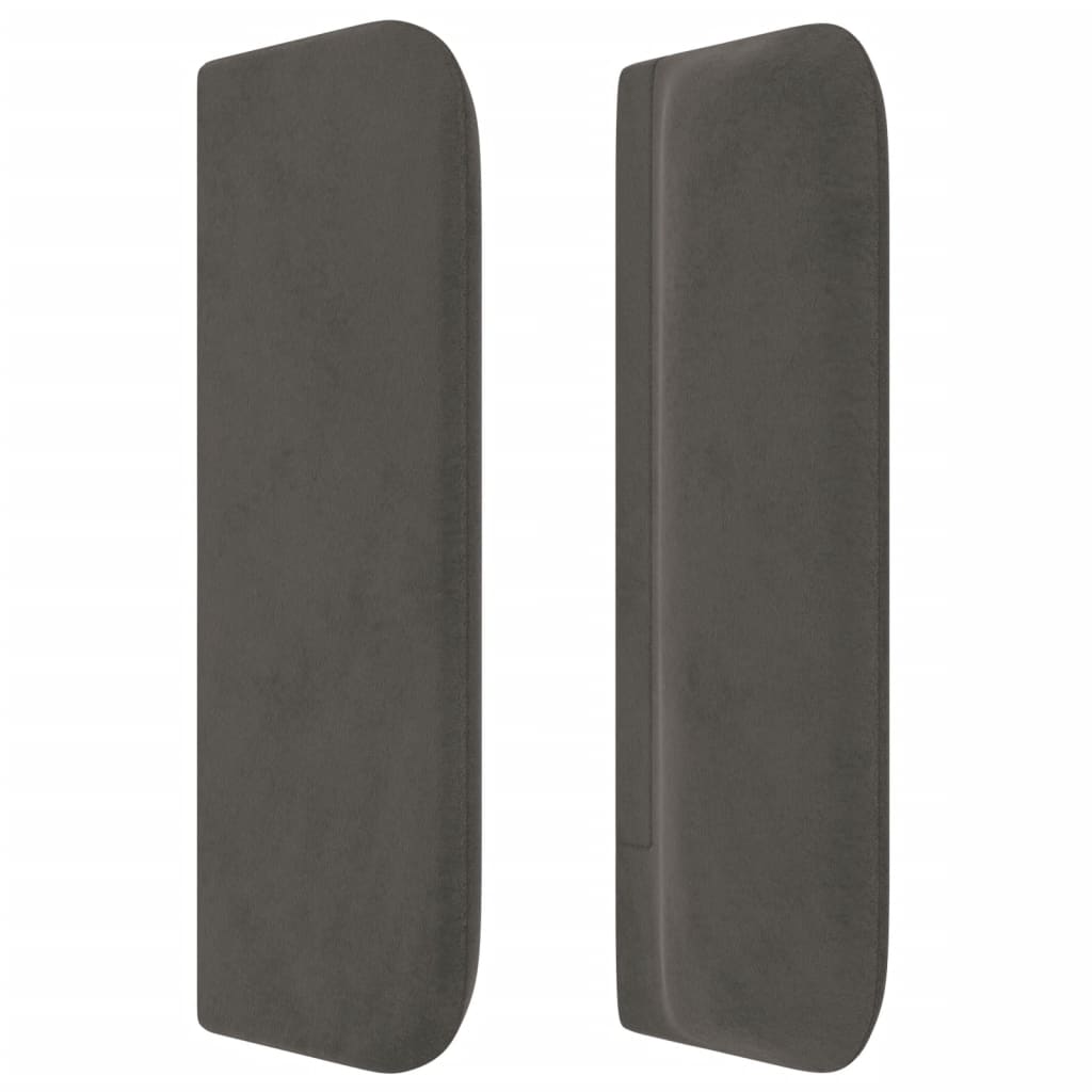 vidaXL Tăblie de pat cu aripioare gri închis 103x16x78/88 cm catifea