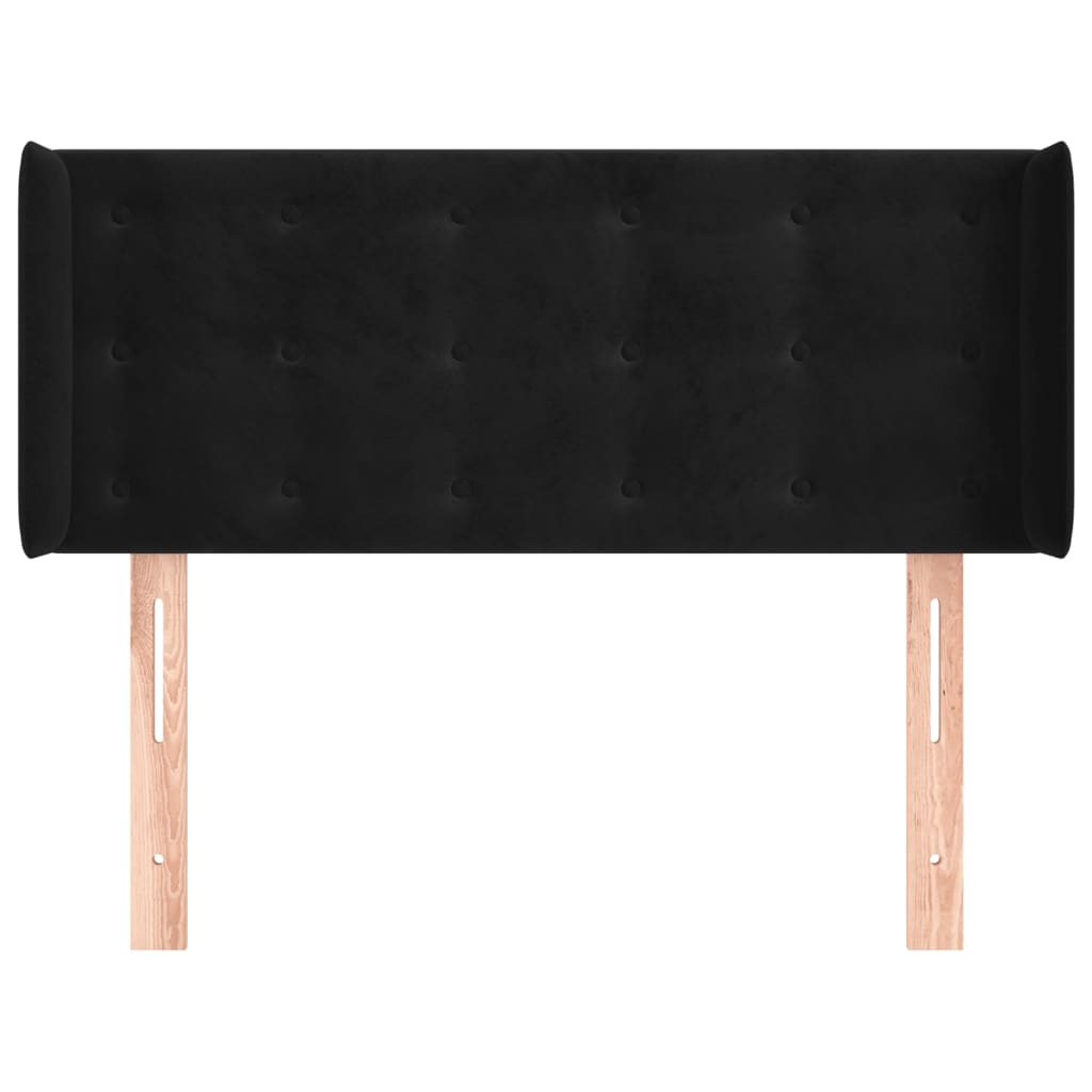 vidaXL Tăblie de pat cu aripioare negru 103x16x78/88 cm catifea