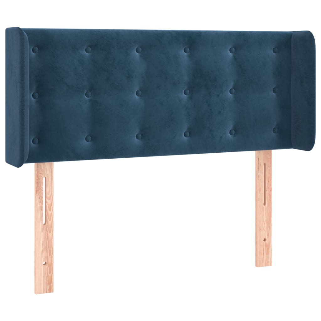 vidaXL Tăblie pat cu aripioare albastru închis 103x16x78/88 cm catifea