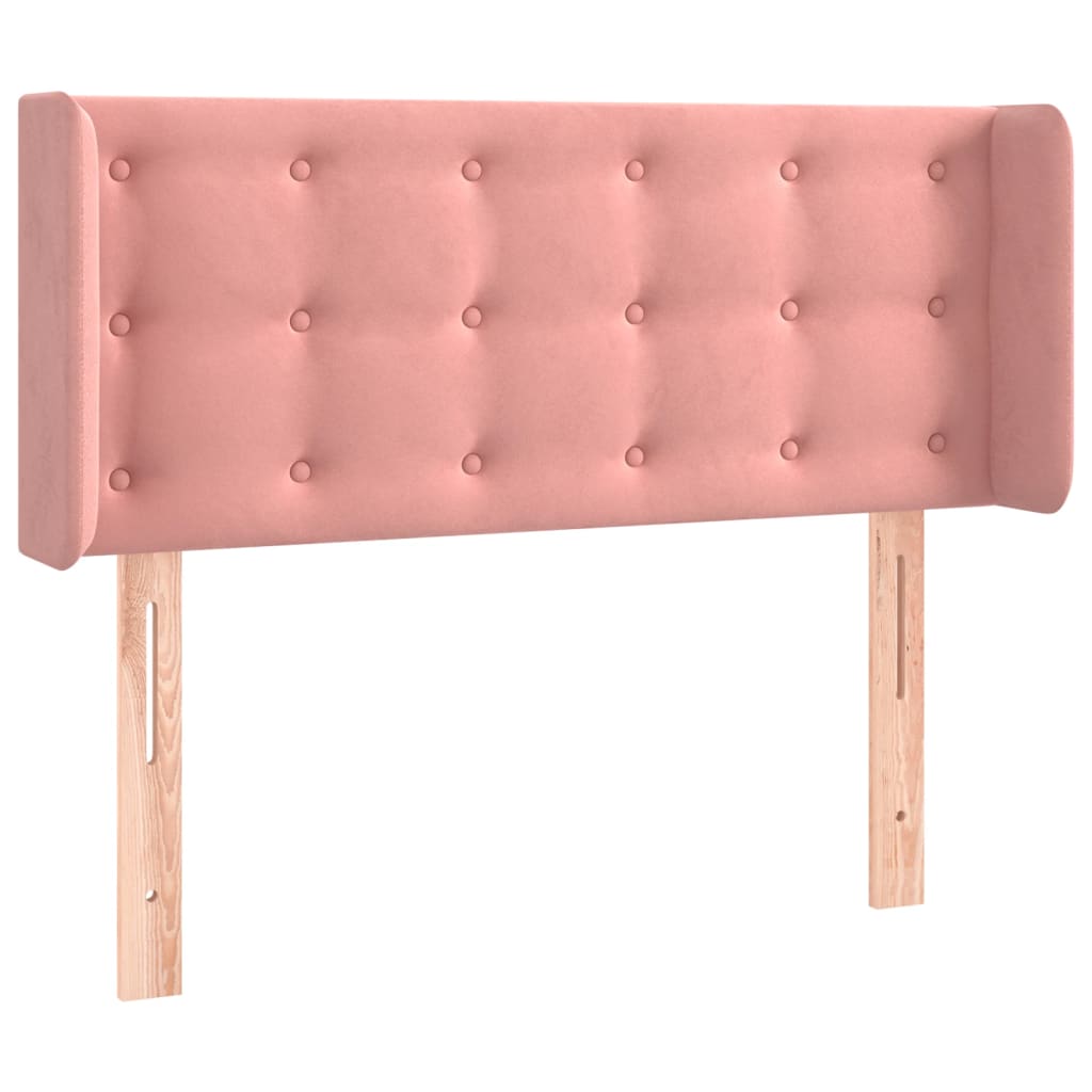 vidaXL Tăblie de pat cu aripioare roz 103x16x78/88 cm catifea