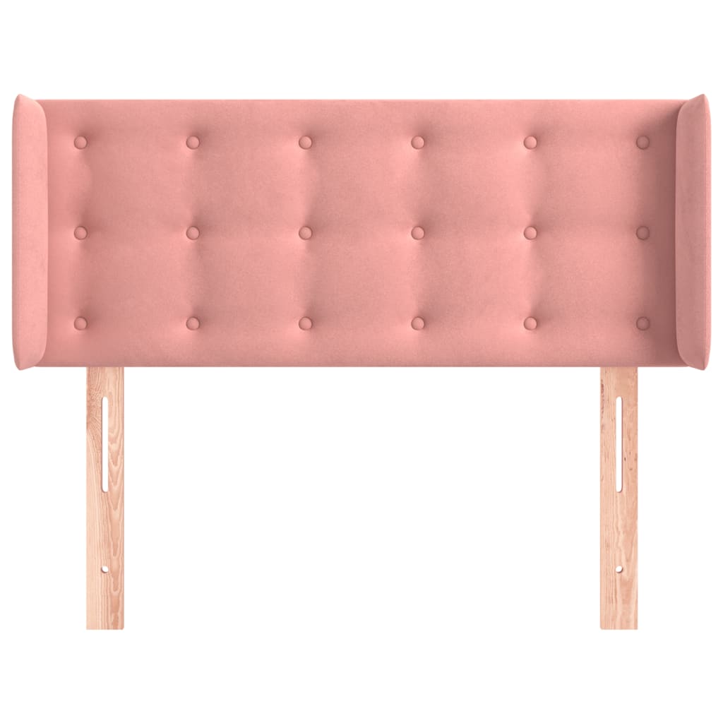 vidaXL Tăblie de pat cu aripioare roz 103x16x78/88 cm catifea