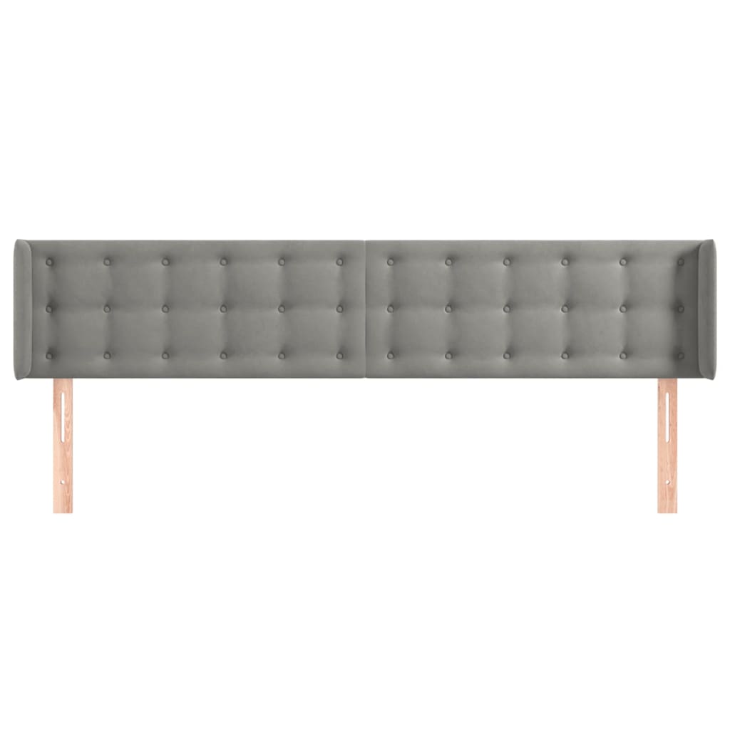 vidaXL Tăblie de pat cu aripioare gri deschis 163x16x78/88 cm catifea vidaXL Tăblie de pat cu aripioare gri deschis 163x16x78/88 cm catifea