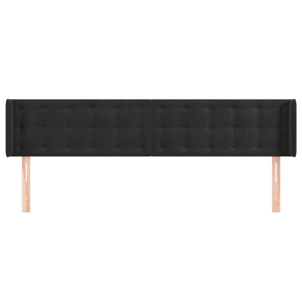 vidaXL Tăblie de pat cu aripioare negru 163x16x78/88 cm catifea