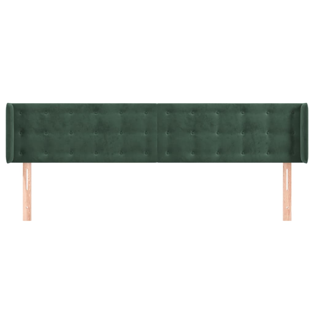 vidaXL Tăblie de pat cu aripioare verde închis 183x16x78/88 cm catifea vidaXL Tăblie de pat cu aripioare verde închis 183x16x78/88 cm catifea