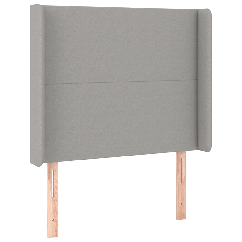 vidaXL Tăblie de pat cu aripioare gri deschis 83x16x118/128 cm textil vidaXL Tăblie de pat cu aripioare gri deschis 83x16x118/128 cm textil
