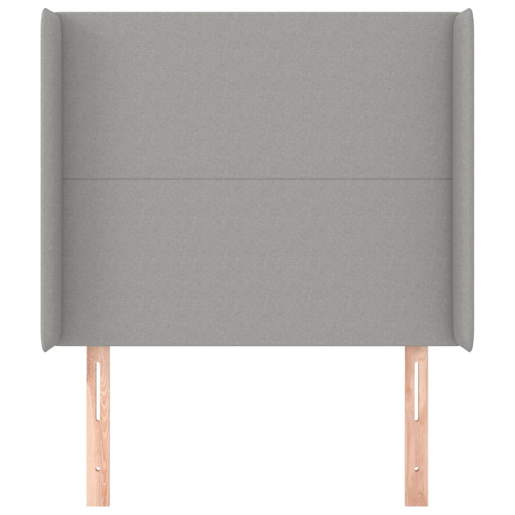 vidaXL Tăblie de pat cu aripioare gri deschis 83x16x118/128 cm textil vidaXL Tăblie de pat cu aripioare gri deschis 83x16x118/128 cm textil