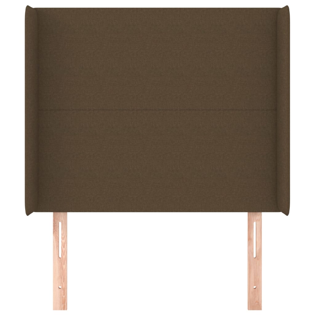 vidaXL Tăblie de pat cu aripioare maro închis 83x16x118/128 cm textil