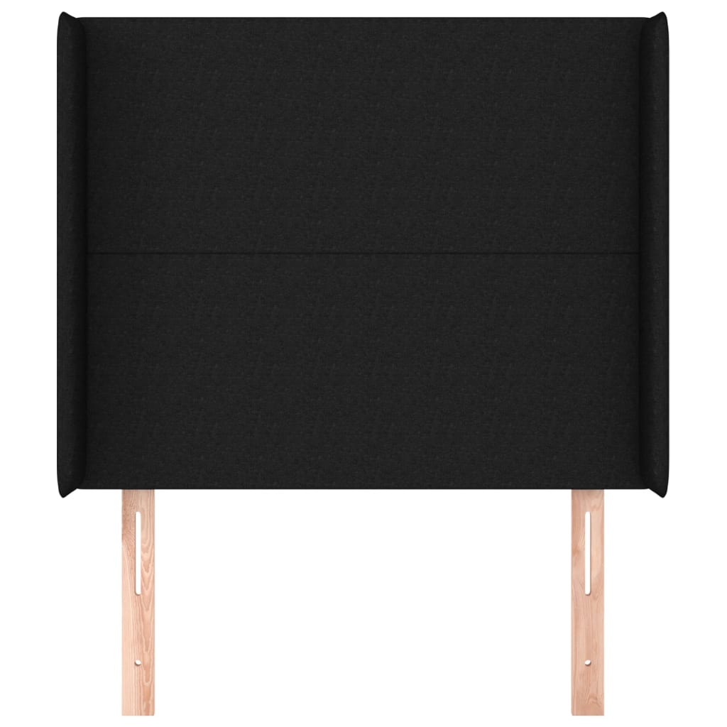 vidaXL Tăblie de pat cu aripioare, negru, 93x16x118/128 cm, textil
