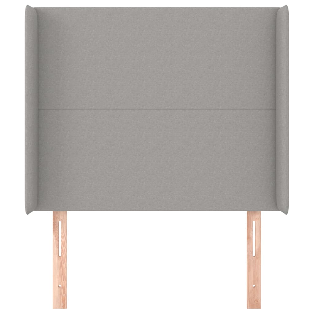 vidaXL Tăblie de pat cu aripioare gri deschis 103x16x118/128 cm textil