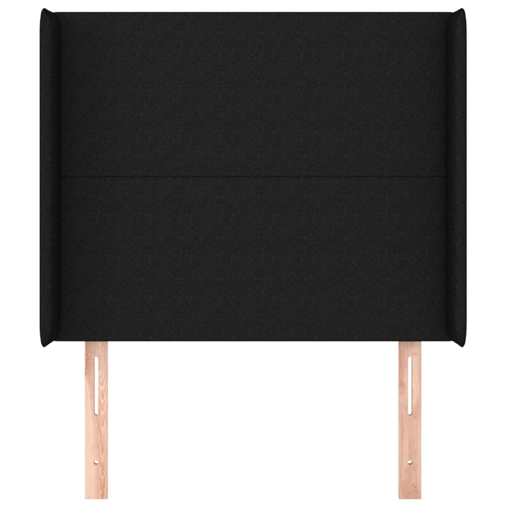 vidaXL Tăblie de pat cu aripioare, negru, 103x16x118/128 cm, textil