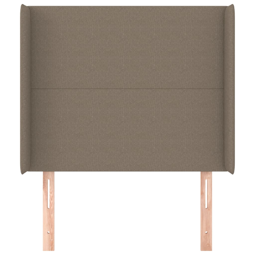 vidaXL Tăblie de pat cu aripioare gri taupe 103x16x118/128 cm textil