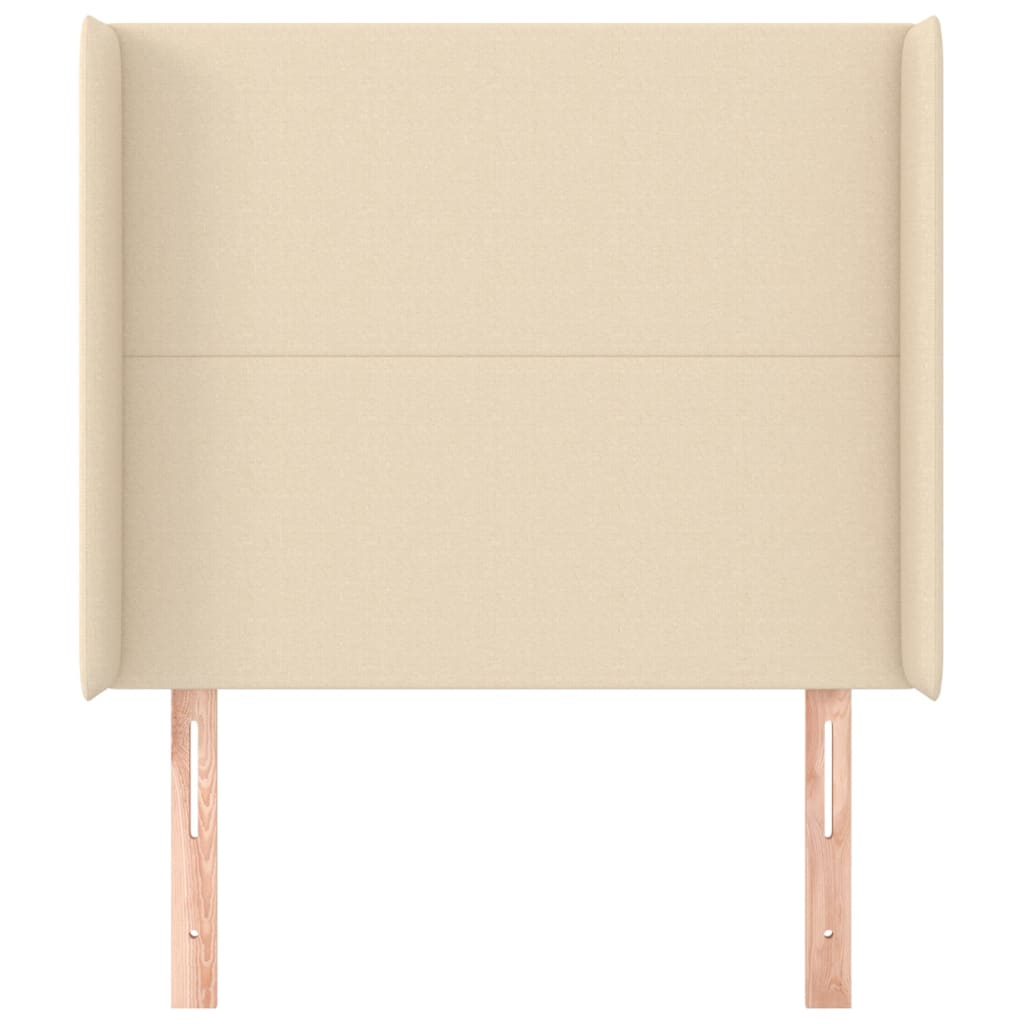 vidaXL Tăblie de pat cu aripioare, crem, 103x16x118/128 cm, textil