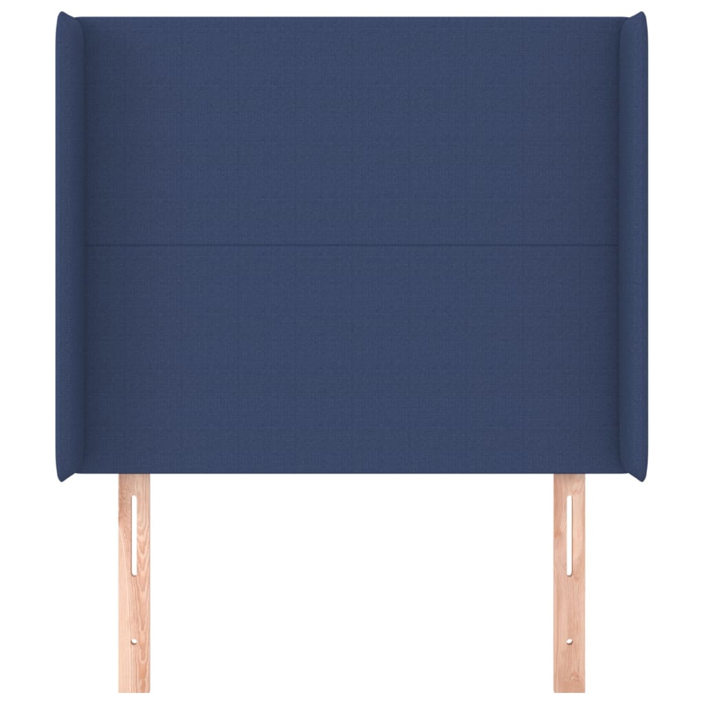 vidaXL Tăblie de pat cu aripioare, albastru, 103x16x118/128 cm, textil