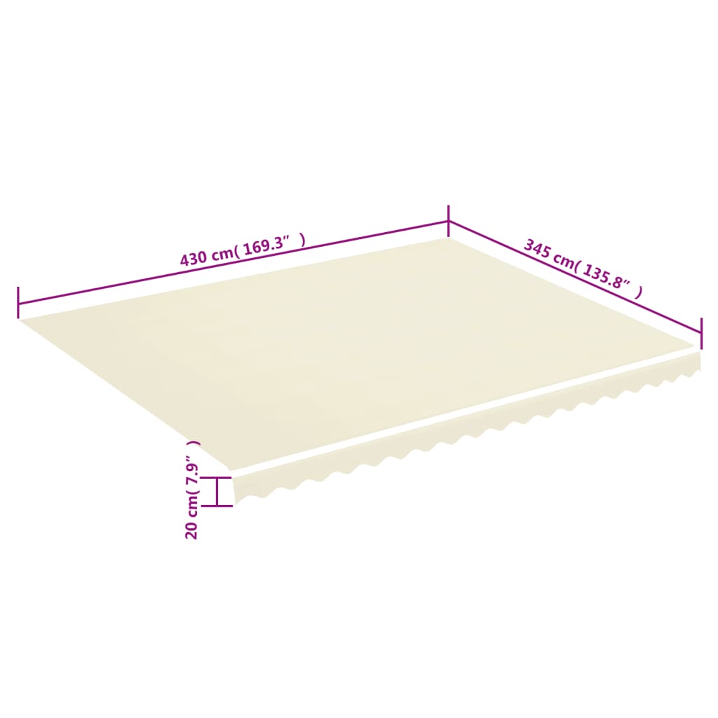vidaXL Pânză de rezervă copertină, crem, 4,5x3,5 m vidaXL Pânză de rezervă copertină, crem, 4,5x3,5 m