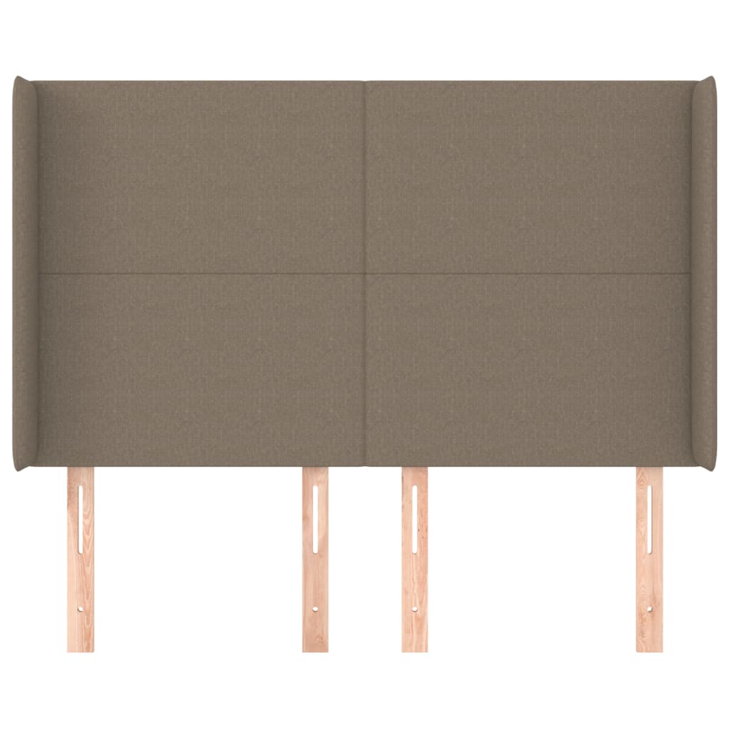vidaXL Tăblie de pat cu aripioare gri taupe 147x16x118/128 cm textil
