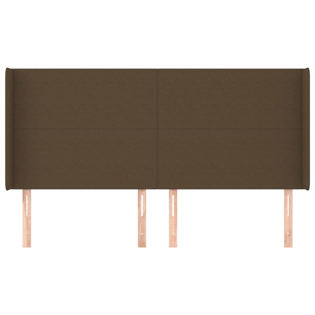 vidaXL Tăblie de pat cu aripioare maro închis 163x16x118/128 cm textil