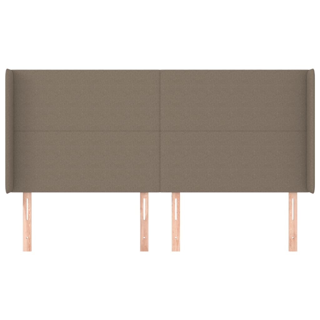vidaXL Tăblie de pat cu aripioare gri taupe 203x16x118/128 cm textil