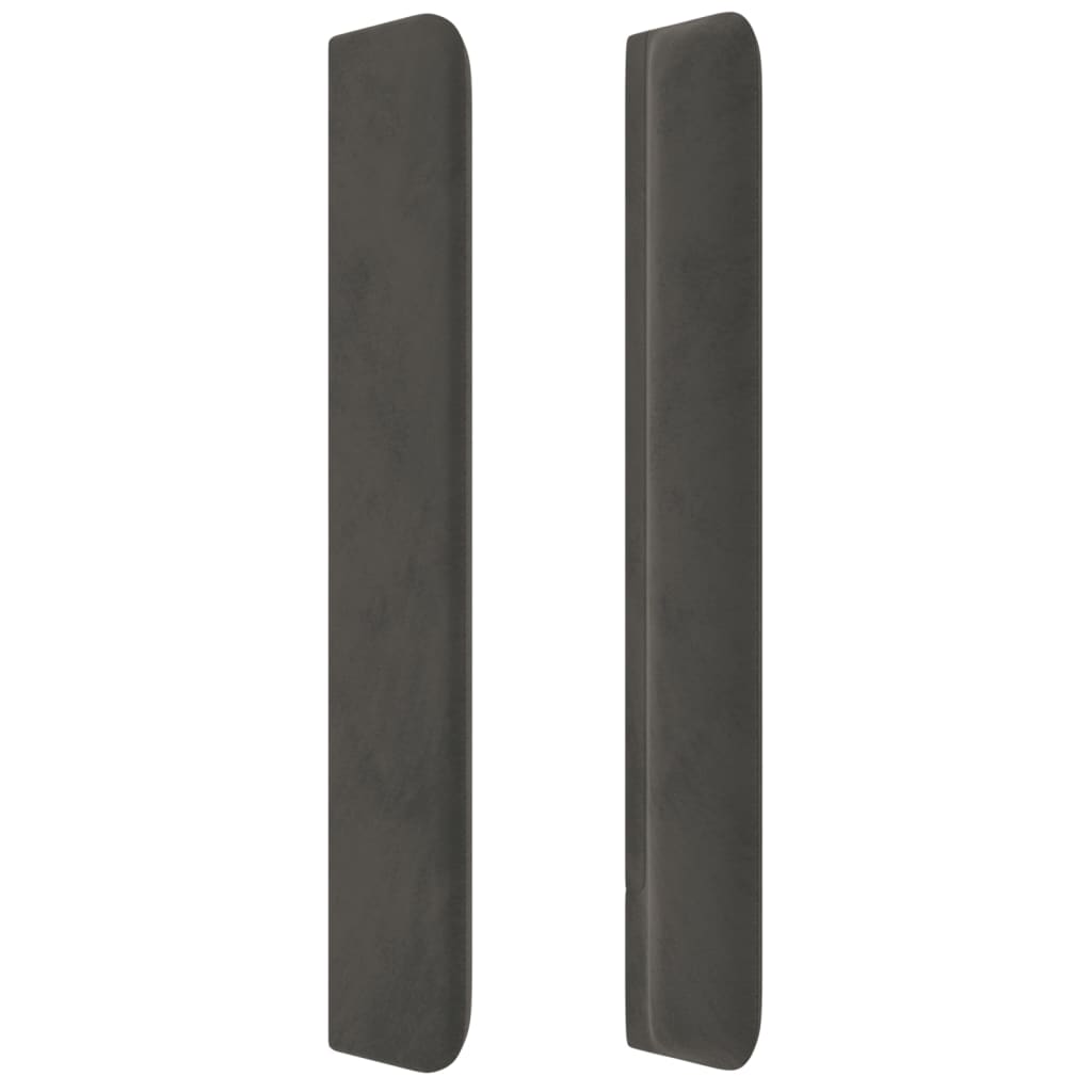 vidaXL Tăblie de pat cu aripioare gri închis 103x16x118/128 cm catifea
