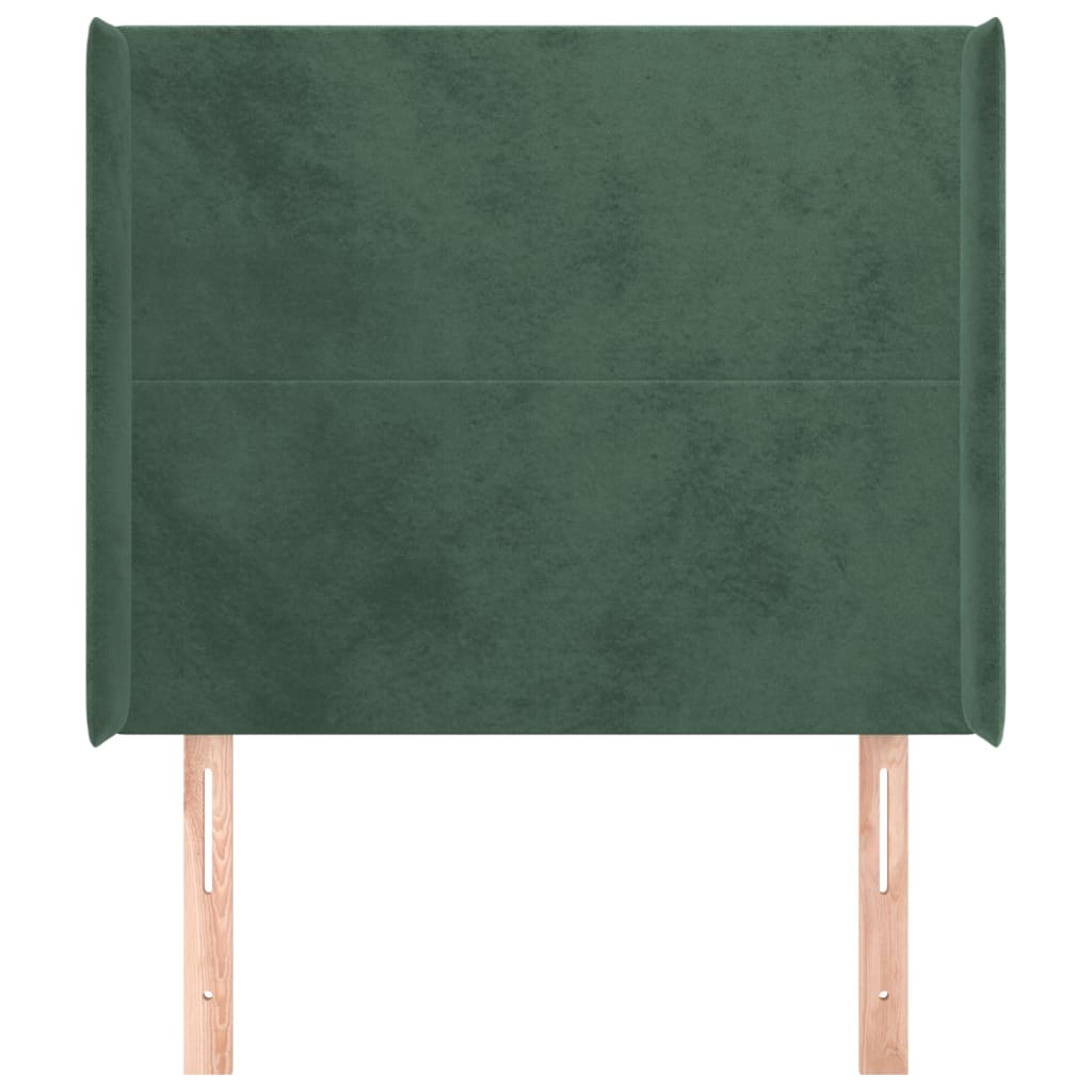 vidaXL Tăblie pat cu aripioare verde închis 103x16x118/128 cm catifea