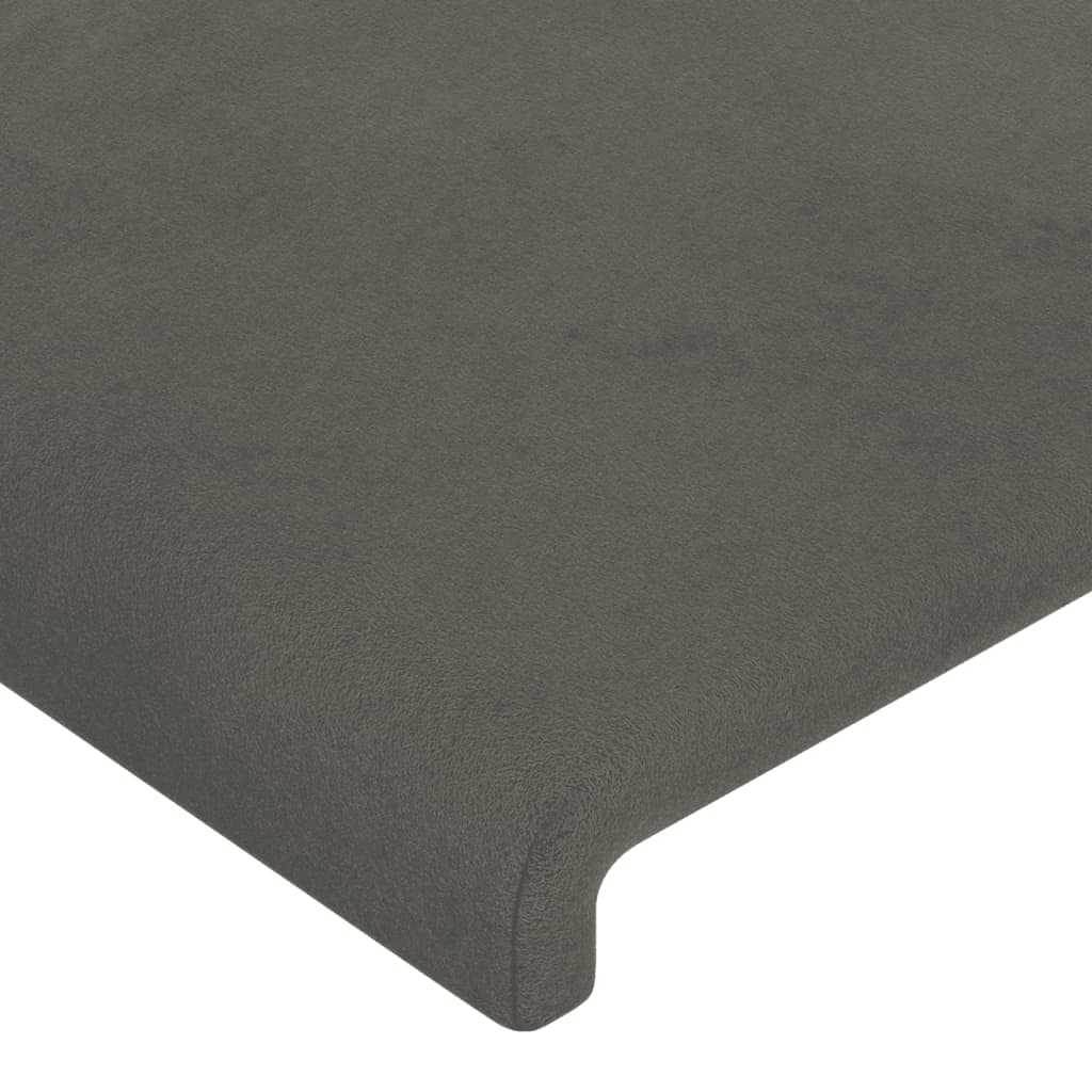 vidaXL Tăblie de pat cu aripioare gri închis 163x16x118/128 cm catifea vidaXL Tăblie de pat cu aripioare gri închis 163x16x118/128 cm catifea