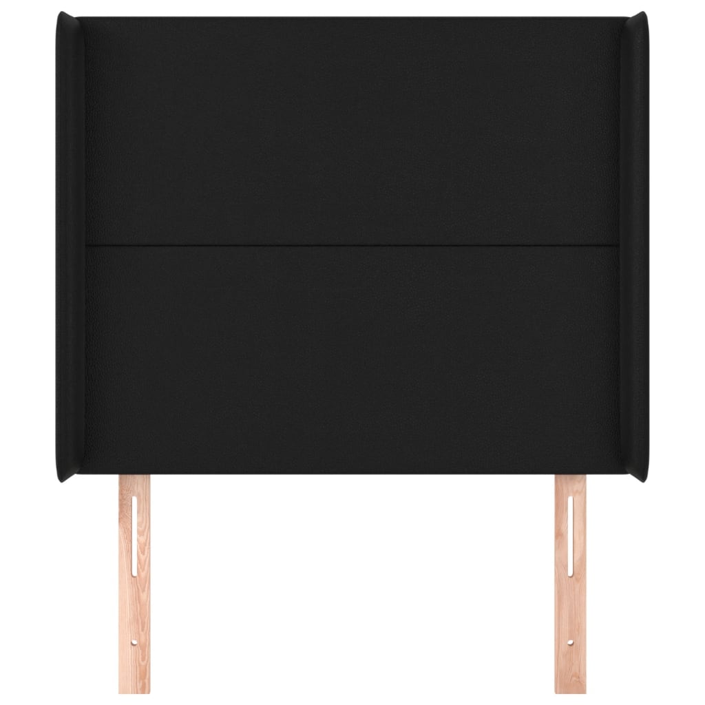 vidaXL Tăblie de pat cu aripioare, negru, 83x16x118/128 cm, piele eco vidaXL Tăblie de pat cu aripioare, negru, 83x16x118/128 cm, piele eco