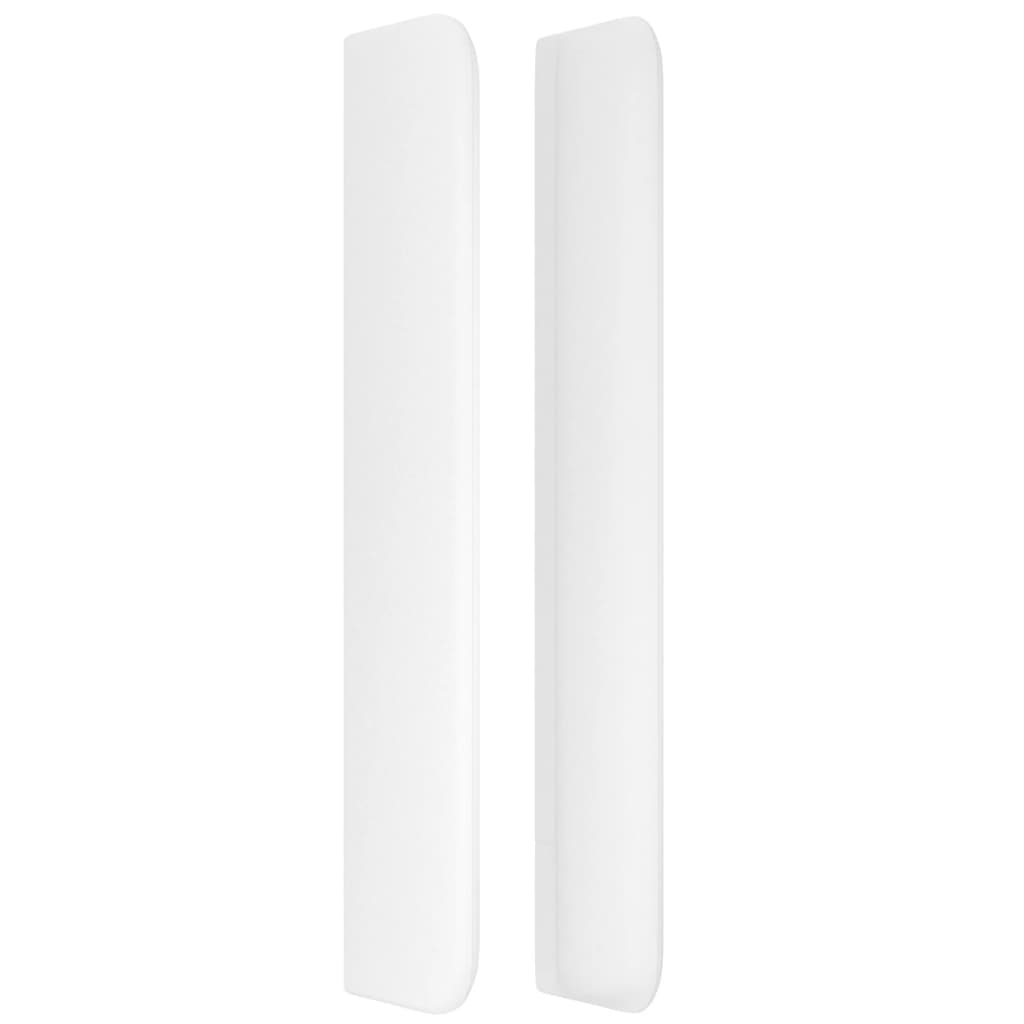 vidaXL Tăblie de pat cu aripioare, alb, 83x16x118/128 cm, piele eco