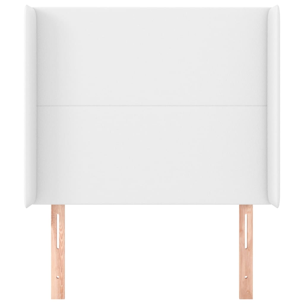 vidaXL Tăblie de pat cu aripioare, alb, 93x16x118/128 cm, piele eco vidaXL Tăblie de pat cu aripioare, alb, 93x16x118/128 cm, piele eco
