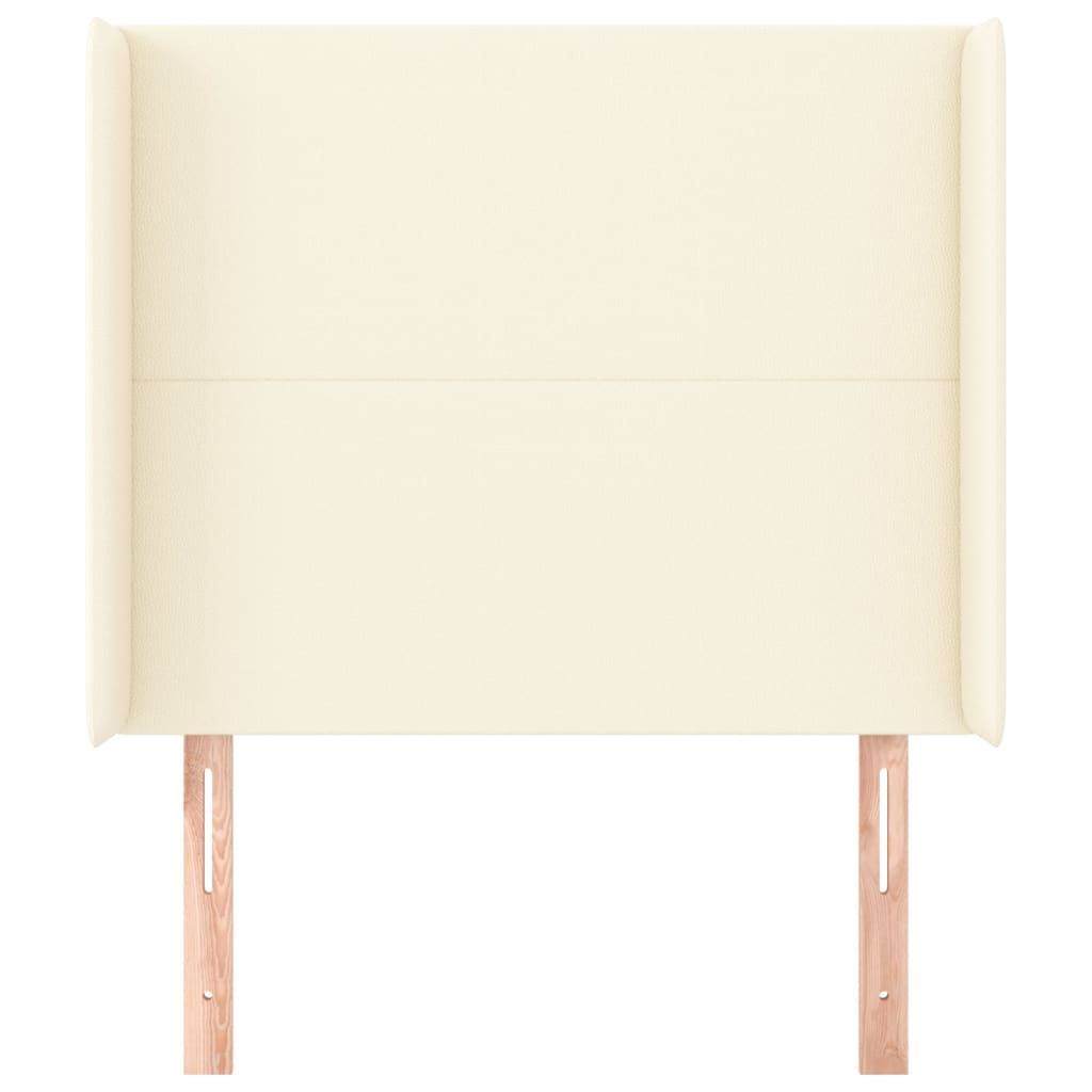 vidaXL Tăblie de pat cu aripioare, crem, 93x16x118/128 cm, piele eco