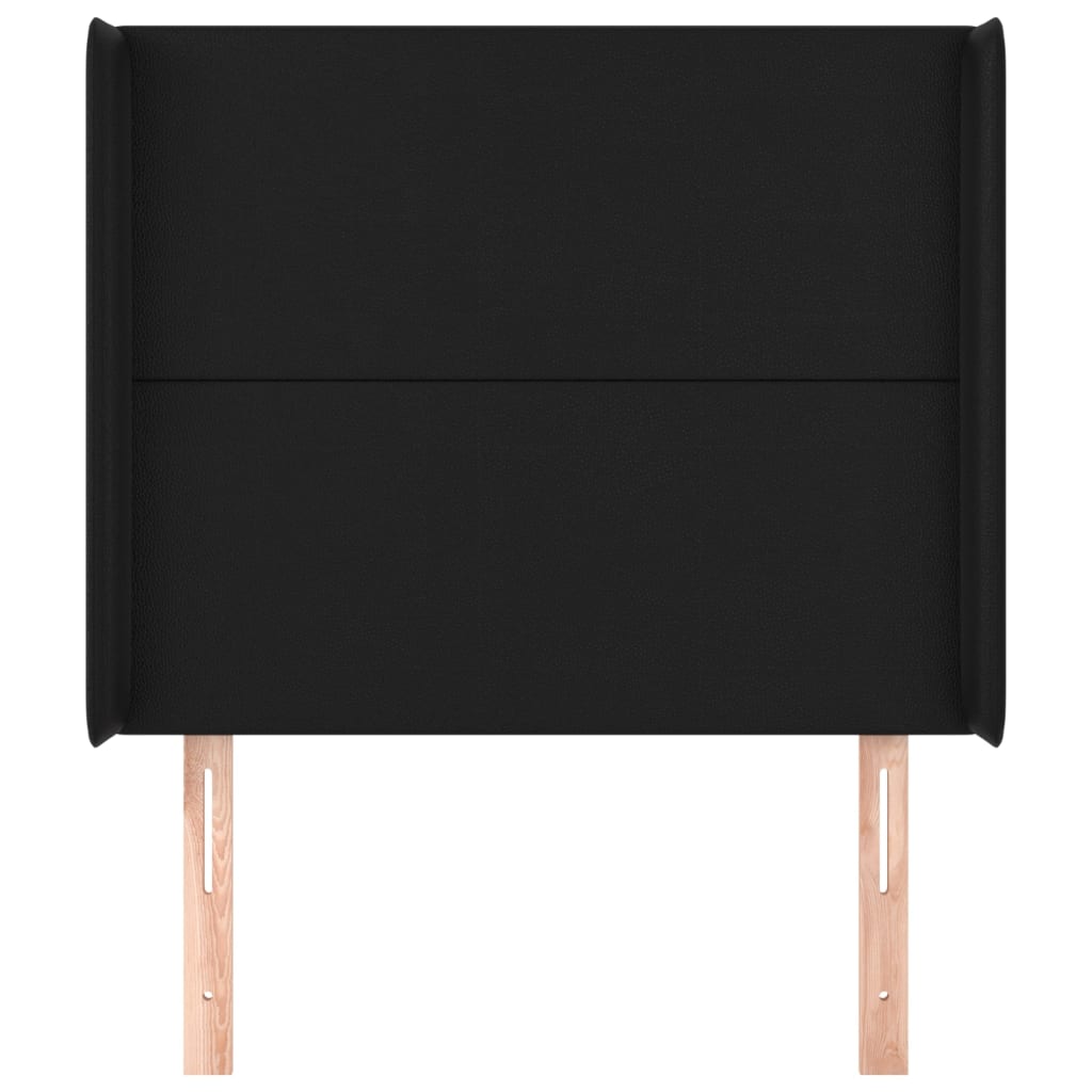 vidaXL Tăblie de pat cu aripioare, negru, 103x16x118/128 cm, piele eco
