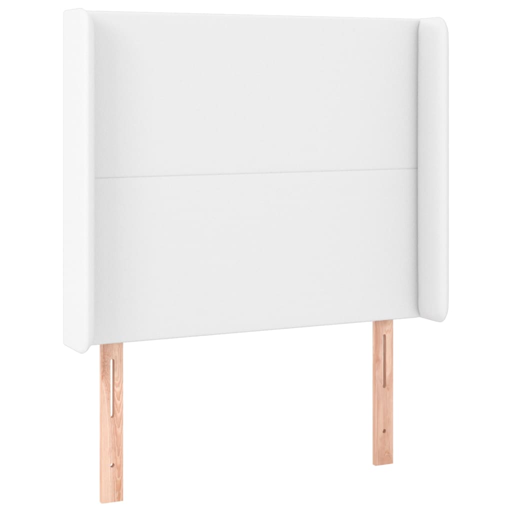 vidaXL Tăblie de pat cu aripioare, alb, 103x16x118/128 cm, piele eco vidaXL Tăblie de pat cu aripioare, alb, 103x16x118/128 cm, piele eco