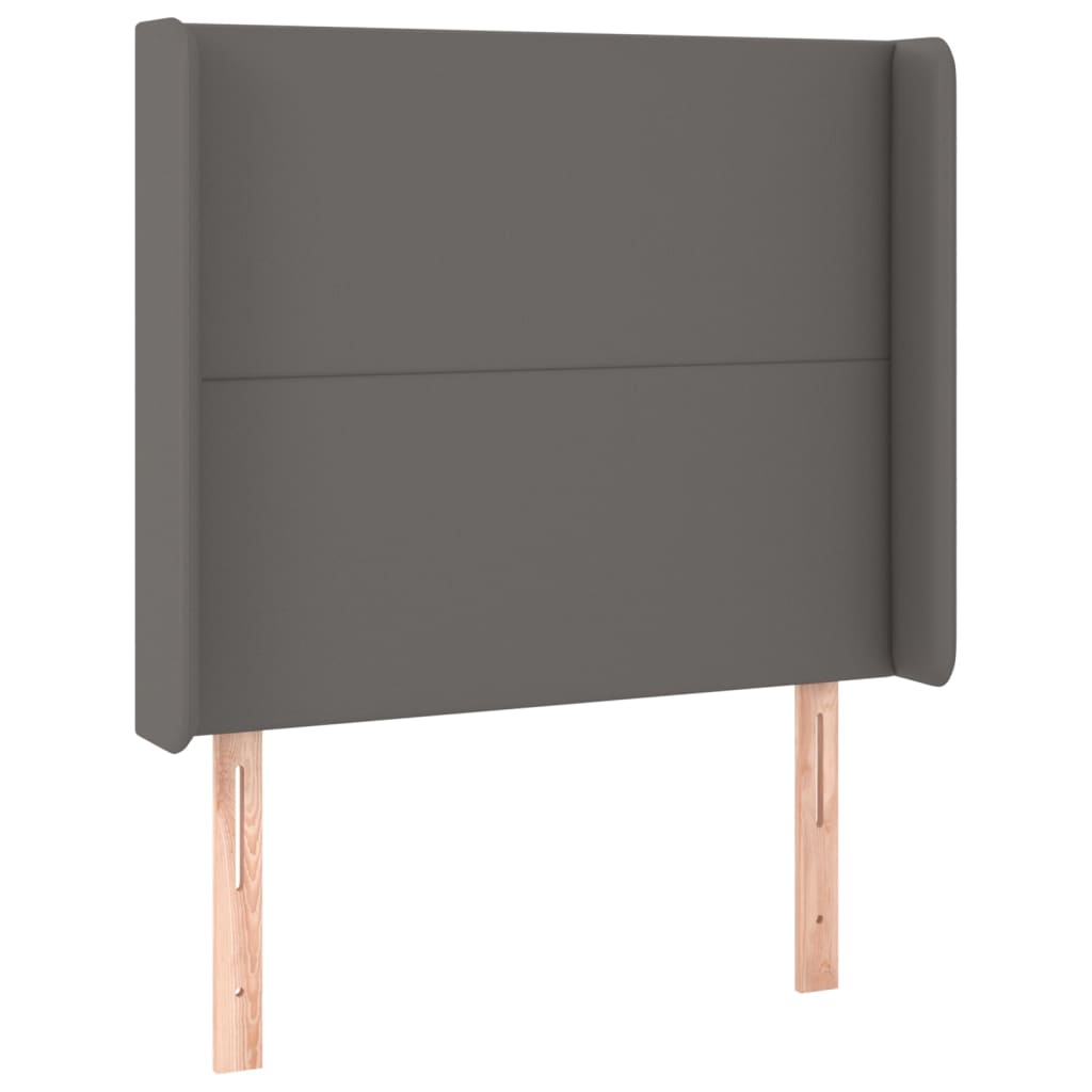 vidaXL Tăblie de pat cu aripioare gri 103x16x118/128 cm piele eco
