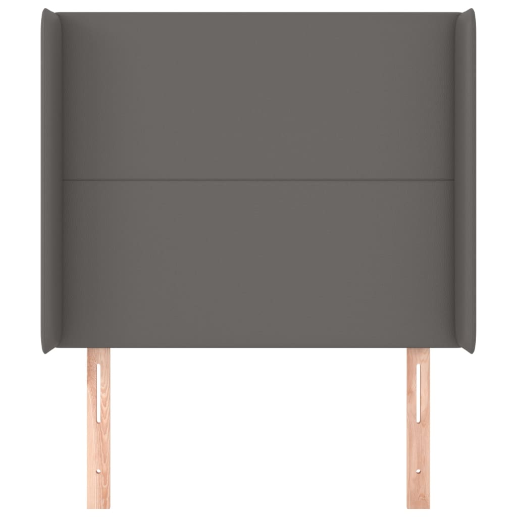 vidaXL Tăblie de pat cu aripioare gri 103x16x118/128 cm piele eco