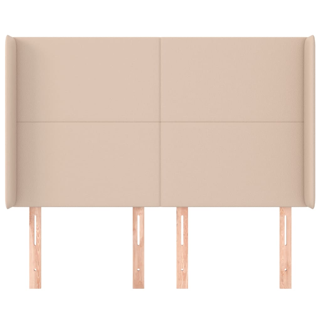 vidaXL Tăblie pat cu aripioare cappuccino 147x16x118/128 cm piele eco