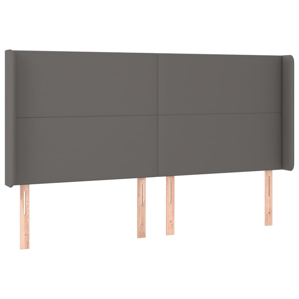 vidaXL Tăblie de pat cu aripioare gri 163x16x118/128 cm catifea