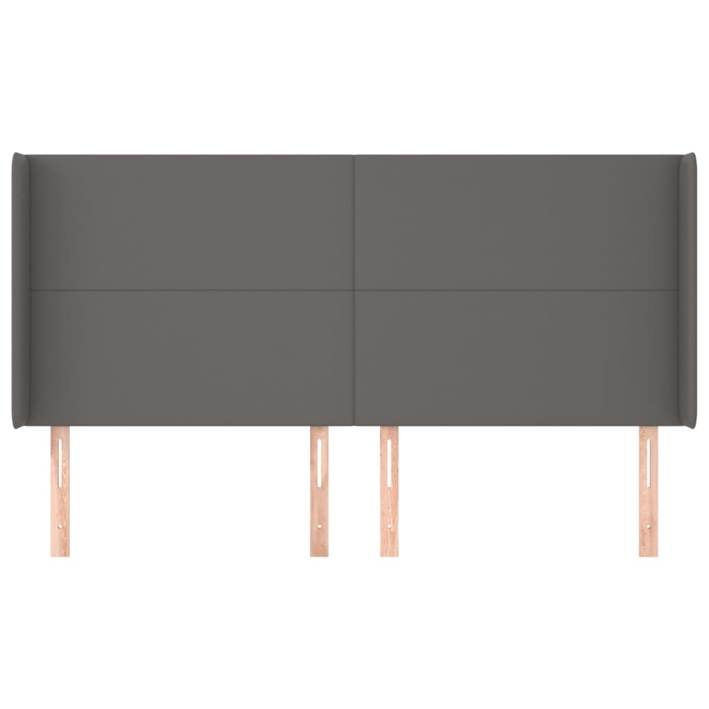 vidaXL Tăblie de pat cu aripioare gri 163x16x118/128 cm catifea
