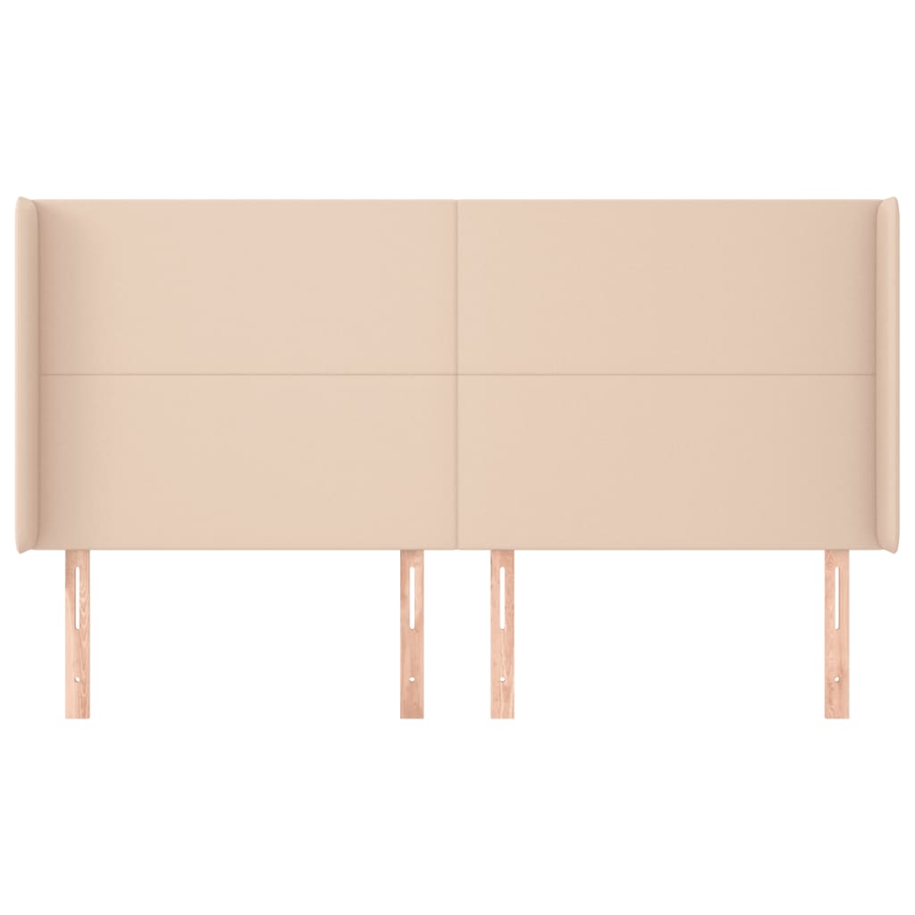 vidaXL Tăblie pat cu aripioare cappuccino 163x16x118/128 cm piele eco