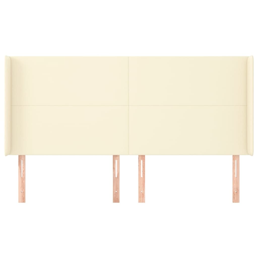 vidaXL Tăblie de pat cu aripioare, crem, 183x16x118/128 cm, piele eco