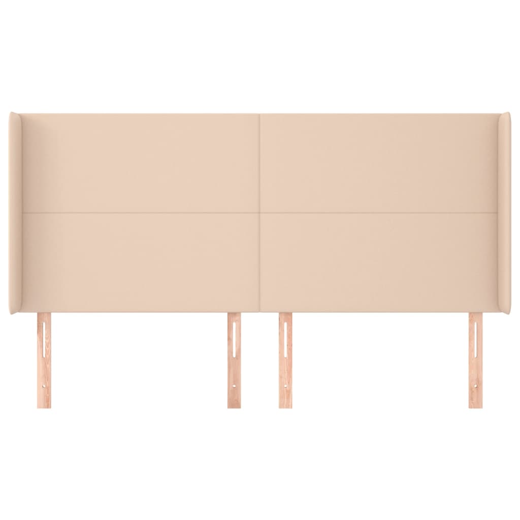vidaXL Tăblie pat cu aripioare, cappuccino,183x16x118/128 cm piele eco vidaXL Tăblie pat cu aripioare, cappuccino,183x16x118/128 cm piele eco