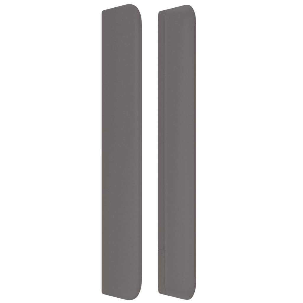 vidaXL Tăblie de pat cu aripioare gri 203x16x118/128 cm piele eco