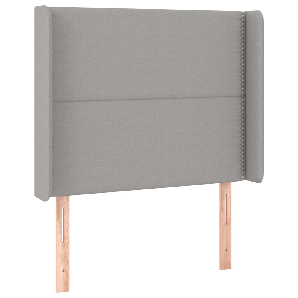 vidaXL Tăblie de pat cu aripioare gri deschis 103x16x118/128 cm textil