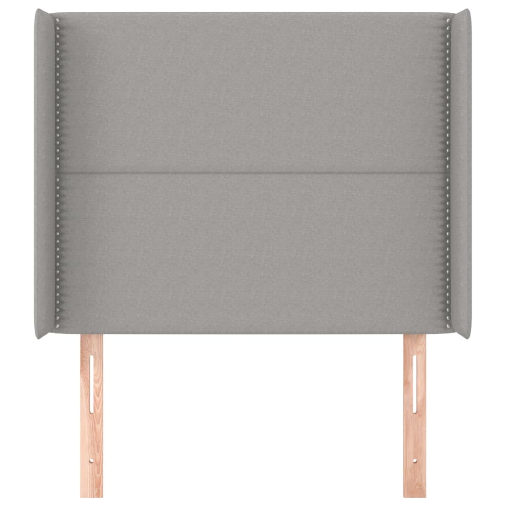 vidaXL Tăblie de pat cu aripioare gri deschis 103x16x118/128 cm textil